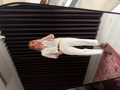 Acı Kahve Kemerli , Ekru Baggy Jean