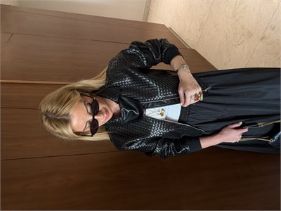 Orijinal Model , Bottega Model , Çıkabilir Yakalı , Premium Deri , Siyah Bomber Ceket