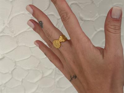 14k Kaplama , Dövme Antik Yüzük