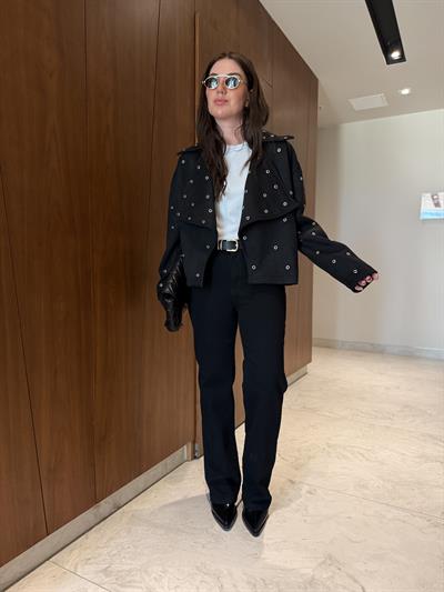 Siyah Kemerli , Likralı , Boru Paça Jean