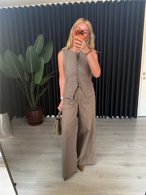 Orijinal Model , Sık Düğmeli, Vizon , Premium Keten Takım