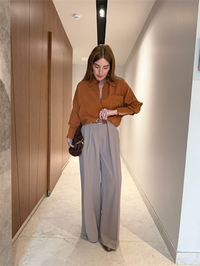 Kemerli , Double Krep , Tiril Kumaş ,Bej Palazzo