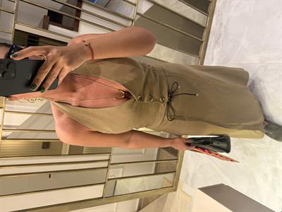 Haki Orijinal Model , Deri Kemerli , Premium , Yelek & Etek Takım