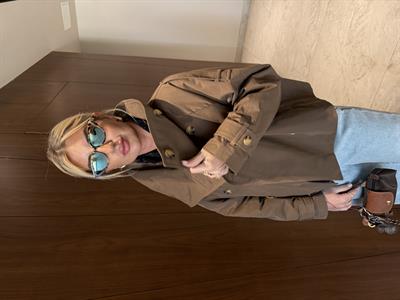 Premium Acı Kahve Dik Yaka Trençkot