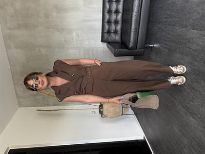 Orijinal Model , Acı Kahve , Likralı Teknik Kumaş , Kemerli , Premium Tulum