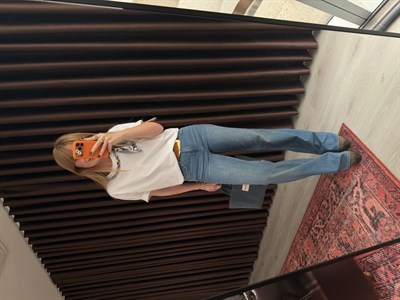Çıkabilen Zincir Fularlı , Beyaz , T-shirt