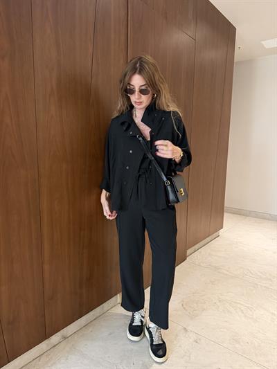 Siyah , Gömlek & Pantolon , Premium Takım