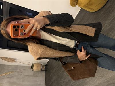 Özel Dokulu , Premium , Gri Blazer Ceket