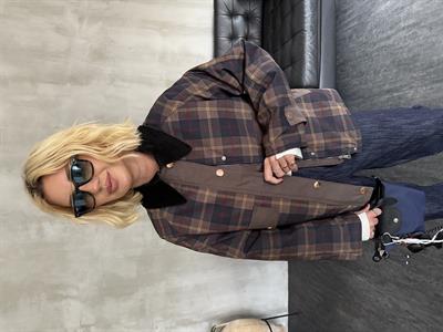 Orijinal Model , Lacivert Ekoseli , Kadife Yaka , Kışlık Mont