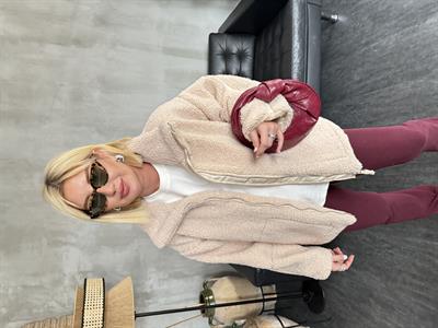 Orijinal Model Ekru Teddy Mont