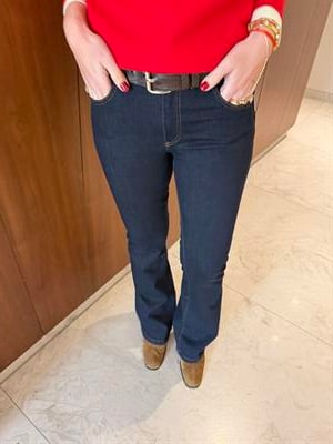 Lacivert Push-Up Etkili Likralı İspanyol Paça Jean 