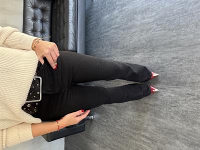 Orijinal Marka , Likrali İspanyol Paça , Siyah Jean Pantolon