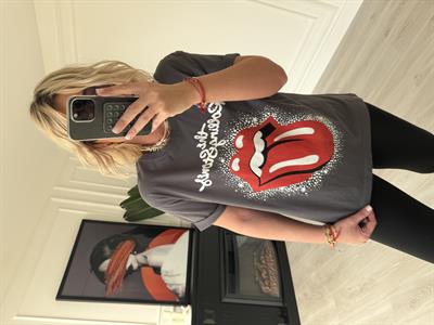 Desenli, Yazılı, Gri T-shirt