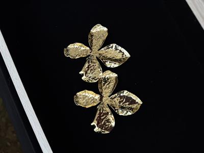 Gold , Çiçekli Metal Küpe