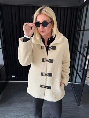 Gold & Deri Düğme Aksesuarlı , Teddy Mont