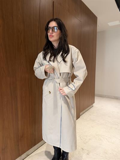 Mavi Biyeli , Bej Gabardin Trençkot