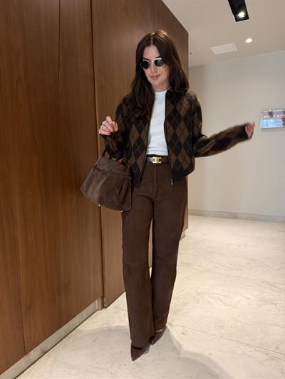 Premium , Acı Kahve , Süet Palazzo Pantolon