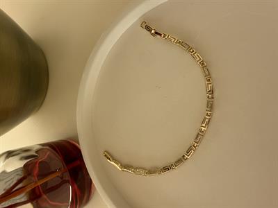 14k Gold Kaplama , Zirkon Taşlı , S Bileklik