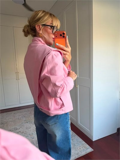 Orijinal Model , Pembe Gabardin Ceket