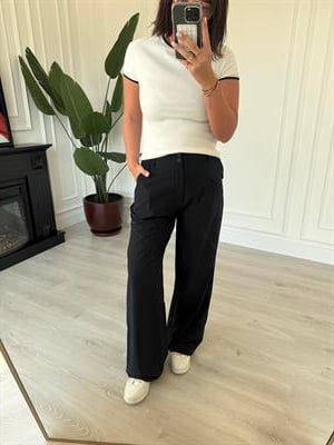 Orijinal Marka , Özel Teknik Kumaş , Lacivert Palazzo Pantolon