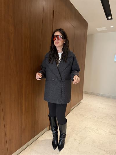 Siyah & Antrasit , Balık Sırtı Kaban