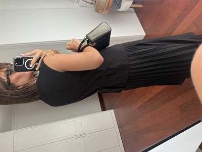 Yelek & Etek Tasarımı, Premium Seri İthal Keten Siyah Elbise