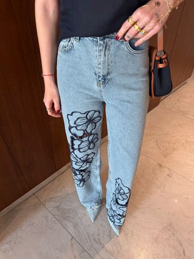 Lacivert Fisto Detaylı , Premium Jean Pantolon