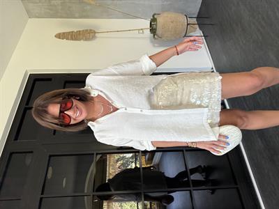 İçi Şortlu , Ekru Payetli Etek