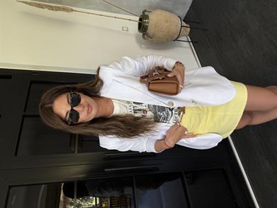 %100 Keten , Beyaz Blazer Ceket
