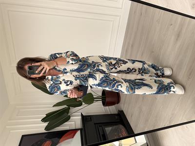 Lacivet Desenli , Gömlek & Pantolon , Premium Tiril Takım