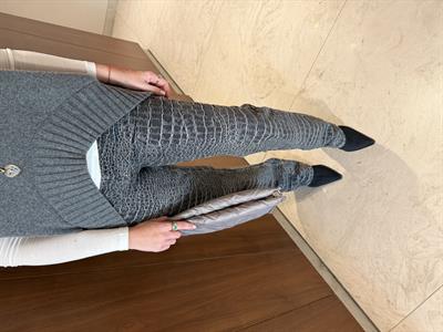 Gri Crocodile Desenli , Jean Pantolon