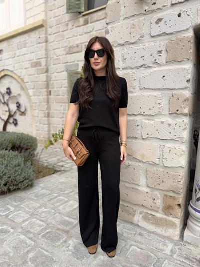 Siyah , Kısa Kollu , Premium Triko Takım