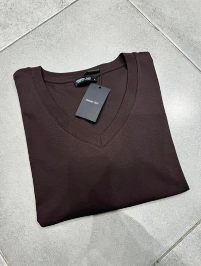 Orijinal Marka , Acı Kahve , %100 Coton , V Yaka Tshirt