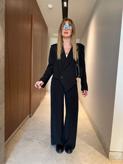 Orijinal Model , Siyah , Kruvaze Ceket & Pantolon Takım