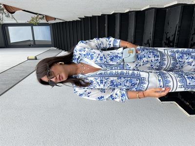 Mavi Desenli , Premium , Gömlek & Pantolon Takım