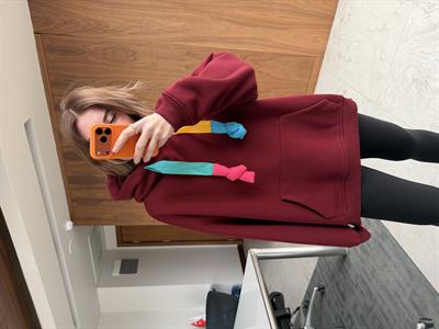 Renkli Bağcıklı , Bordo Sweatshirt