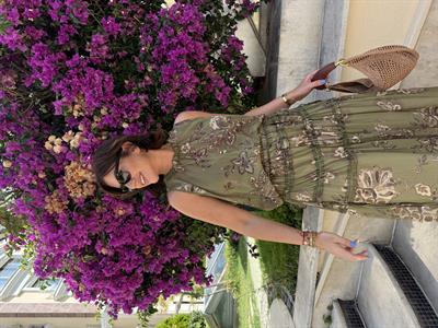 Orijinal Model , Çiçek Desenli , Büzgü Detaylı , Tasarım , Etek & Bluz Takım