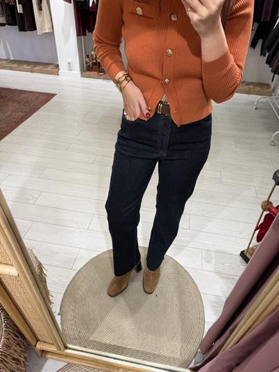 Süet Kemerli , Likralı , Kesik Paça Jean