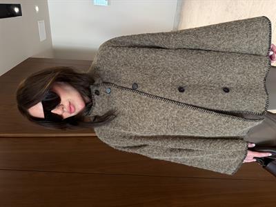 Peluş Dokulu , Kahverengi Kaşe Kaban