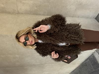 Premium Kalitede Acı Kahve Peluş Kürk