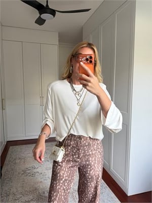 Beyaz , Vatkalı Oversize , Modal Bluz