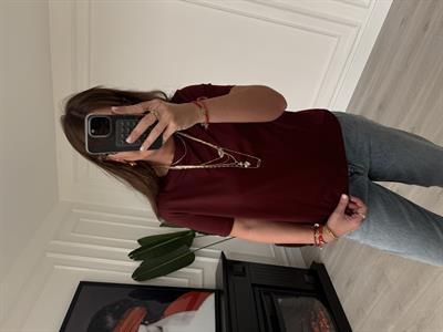 Modal Karışım , Pamuklu , Bordo Basic Tshirt