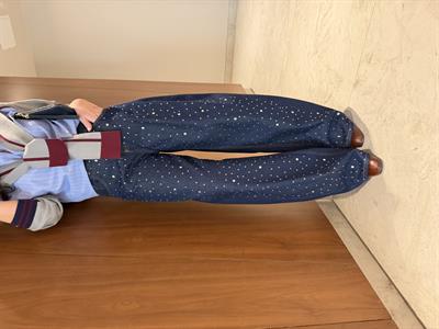 Metal Zımbalı , Lacivert Mom Jean