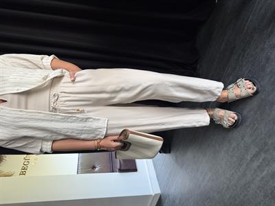 Beli Lastikli , Binici Model , Bej , Tencel Pantolon