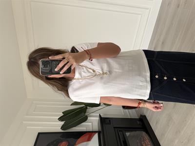 Modal Karışım , Pamuklu , Beyaz Basic Tshirt