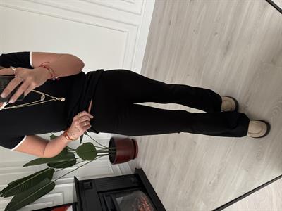 Orijinal Marka , Beli Gizli Lastikli , Siyah , Çelik Örme Tayt Pantolon