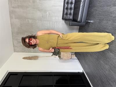 %100 Cotton , Yağ Yeşili , Premium , Keten Takım