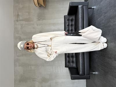 Dokulu Sweat & Pantolon , Ekru Takım