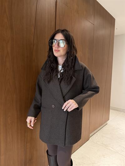 Acı Kahve & Siyah , Balık Sırtı Kaban