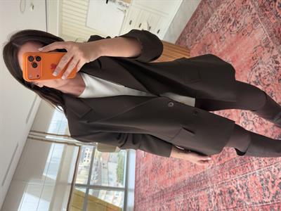 Acı Kahve Krep Kumaş , Premium Blazer Ceket